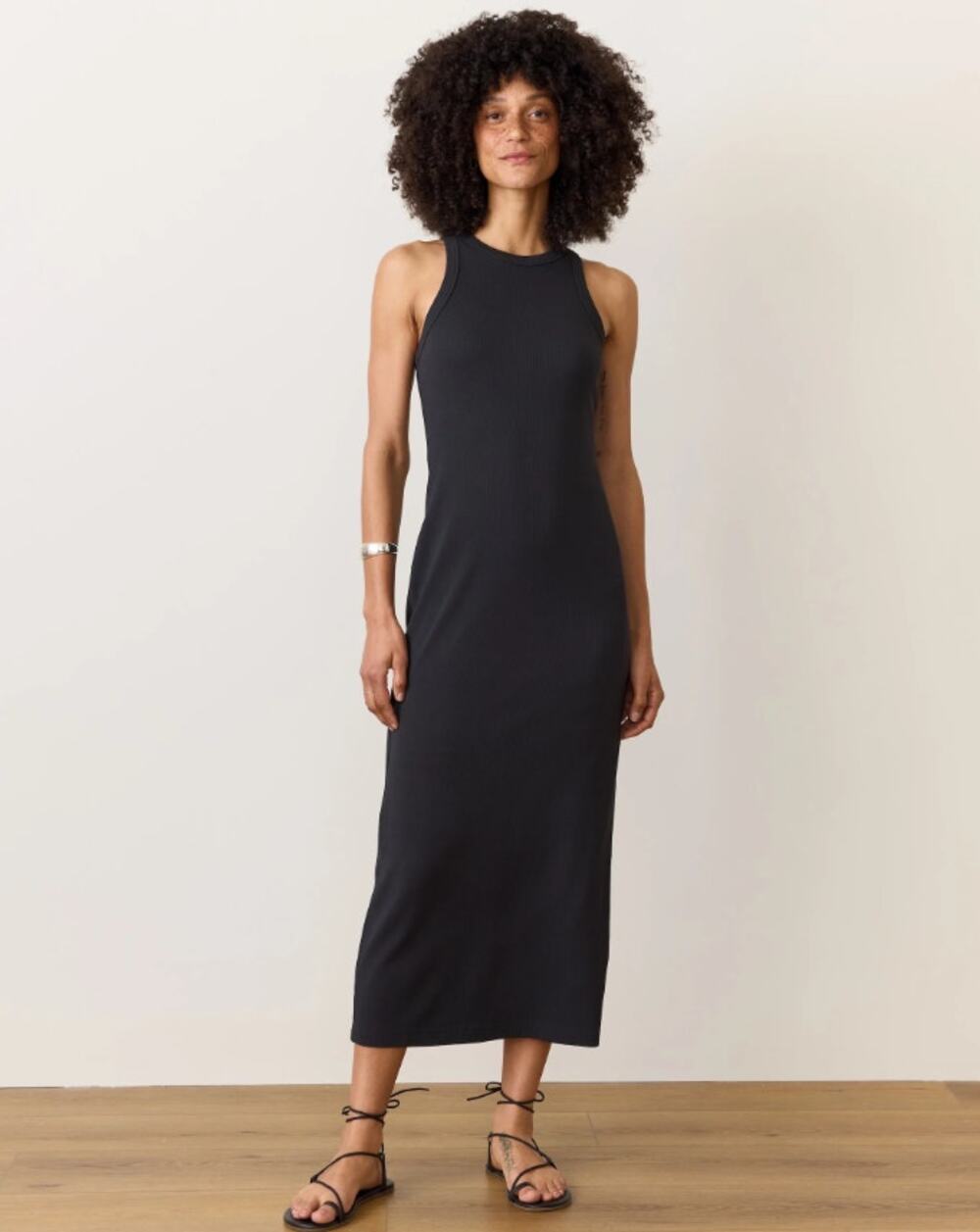 NWT Marine Layer Lexi Ribbed Knit Sun In Maxi Dress Women's Size XS Black